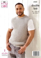 Knitting Pattern - King Cole 6161 - Simply Denim DK - Gent's Sweater & Slipover